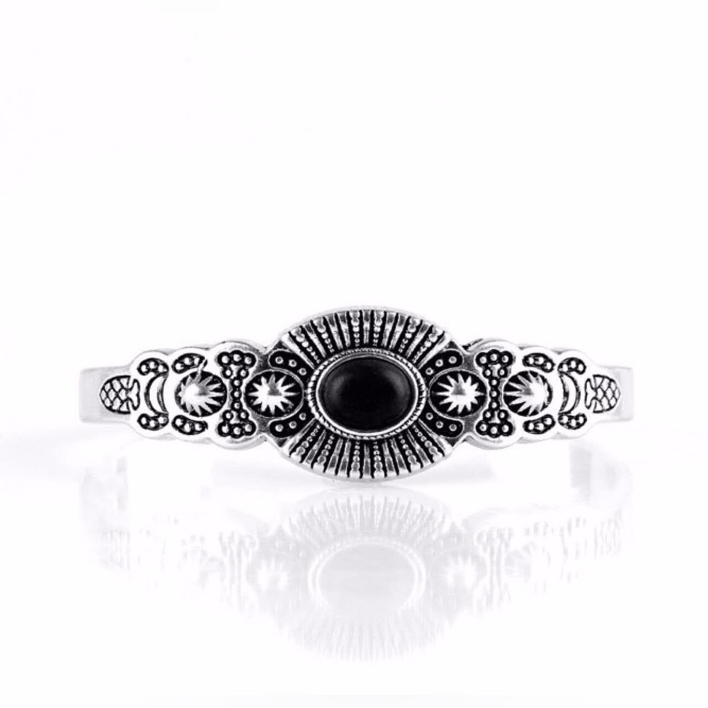 Elegant Silver and Black Women's Bracelet